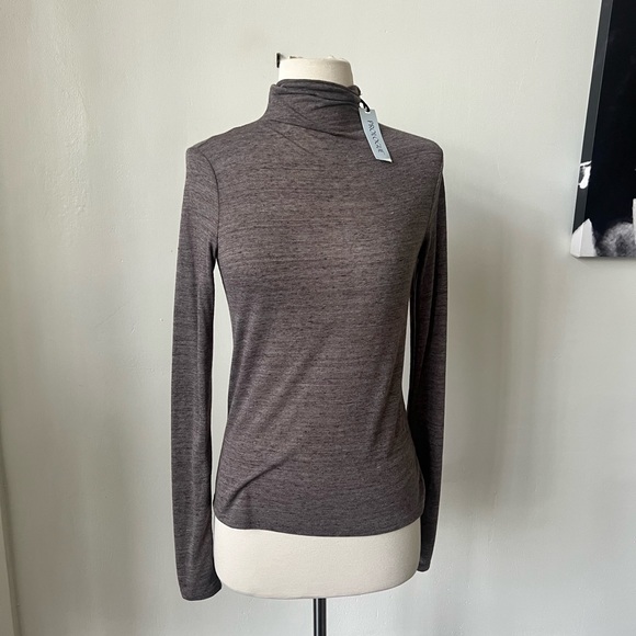 NWT Brown Turtleneck Light Weight Long Sleeve Top - Picture 2 of 8